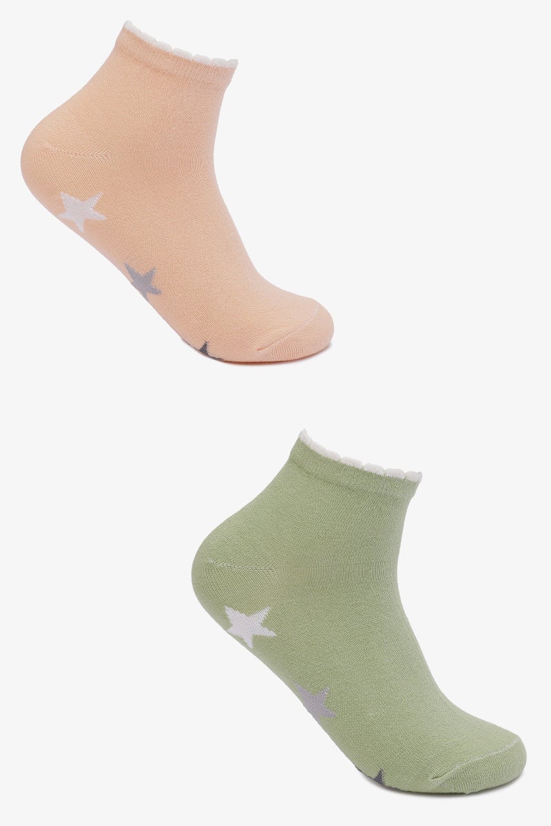 Carina Star Print Socks - 2 Pairs - Image 1